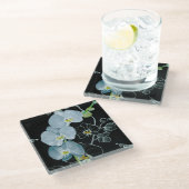 Dessous-de-verre En Verre Motif blanc d'orchidées d'aquarelle (Incliné)