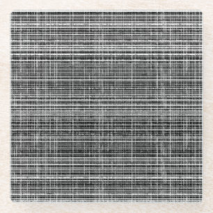 Dessous-de-verre En Verre Motif blanc, noir et gris