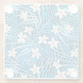 Dessous-de-verre En Verre Motif bleu de palmettes (Dos)