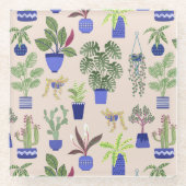 Dessous-de-verre En Verre Motif Cactus rose (Devant)