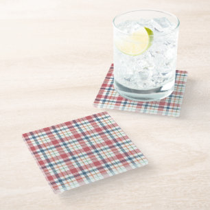 Dessous-de-verre En Verre Motif carreaux classique