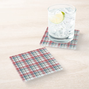 Dessous-de-verre En Verre Motif carreaux classique