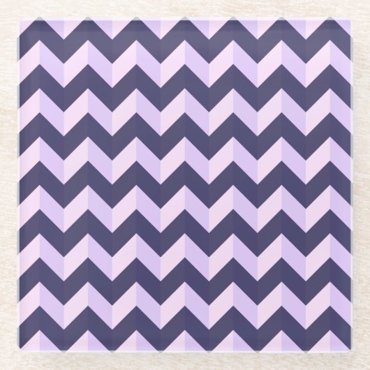 Dessous-de-verre En Verre Motif Chevron Violet (Devant)