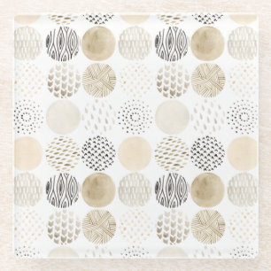 Dessous-de-verre En Verre Motif circulaire Abstrait neutre