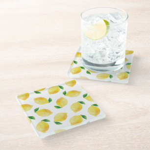 Dessous-de-verre En Verre Motif citron aquarelle