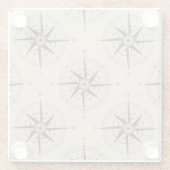 Dessous-de-verre En Verre Motif Compass de navigation (Dos)