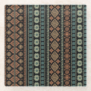 Dessous-de-verre En Verre Motif d'affaires Vintage tribal