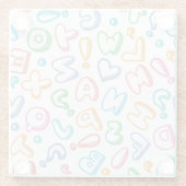 Dessous-de-verre En Verre motif d'alphabet (Dos)