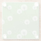 Dessous-de-verre En Verre Motif Dandelion sur Green Arrière - plan (Dos)