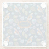 Dessous-de-verre En Verre Motif d'aquarelle Blue Birds (Dos)