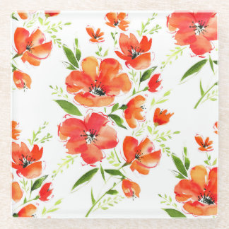 Dessous-de-verre En Verre Motif d'aquarelle pour pâtés orange doux