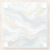 Dessous-de-verre En Verre Motif d'art en marbre gris bleu turquoise (Dos)