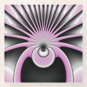 Dessous-de-verre En Verre Motif d'art fractal Abstrait moderne