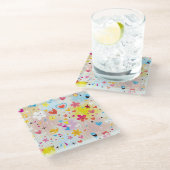 Dessous-de-verre En Verre motif de bande dessinée d'amusement (Incliné)