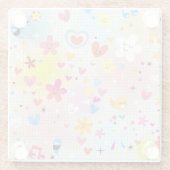 Dessous-de-verre En Verre motif de bande dessinée d'amusement (Dos)