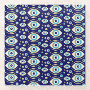 Dessous-de-verre En Verre Motif de charme pour les yeux maléfiques