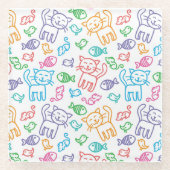 Dessous-de-verre En Verre motif de chat (Devant)