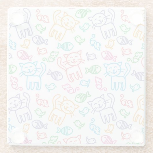 Dessous-de-verre En Verre motif de chat (Dos)