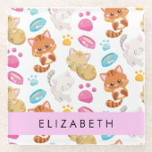 Dessous-de-verre En Verre Motif De Chats, Chats Mignons, Kitty, Paws, Votre (Devant)
