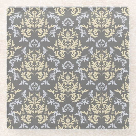 Dessous-de-verre En Verre Motif de damassé (Devant)