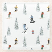 Dessous-de-verre En Verre Motif de descente d'hiver (Devant)