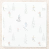 Dessous-de-verre En Verre Motif de descente d'hiver (Dos)