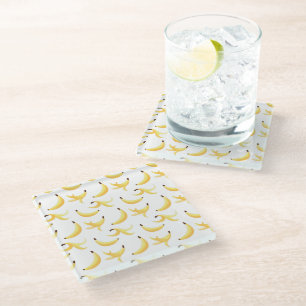 Dessous-de-verre En Verre Motif de fête drôle de jeux de mots sur la banane,