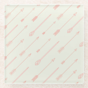 Dessous-de-verre En Verre Motif de flèches décrit par corail