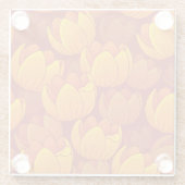 Dessous-de-verre En Verre Motif de fleur d'or (Dos)