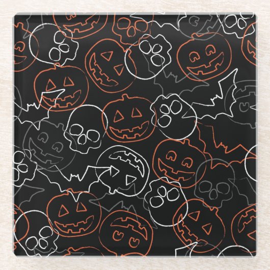 Dessous-de-verre En Verre Motif de Halloween (Devant)