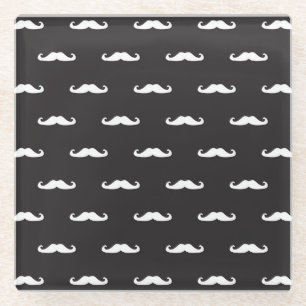 Dessous-de-verre En Verre Motif de hippie de moustache