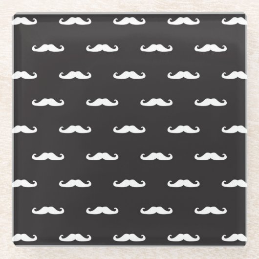 Dessous-de-verre En Verre Motif de hippie de moustache (Devant)