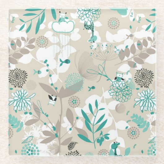 Dessous-de-verre En Verre Motif de jardin (Devant)