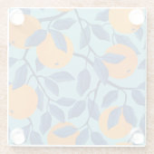 Dessous-de-verre En Verre Motif de la branche orange bleue (Dos)