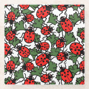 Dessous-de-verre En Verre Motif de Ladybug Art nouveau