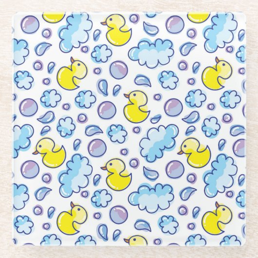 Dessous-de-verre En Verre motif de lavage (Devant)