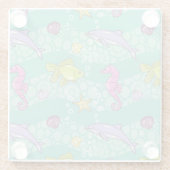 Dessous-de-verre En Verre Motif de mer d'été (Dos)