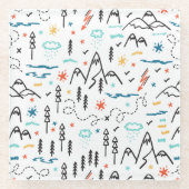 Dessous-de-verre En Verre Motif de montagne (Devant)