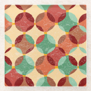 Dessous-de-verre En Verre Motif de mosaïque circulaire, illustration géométr