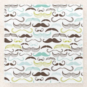 Dessous-de-verre En Verre Motif de moustache, rétro style 2