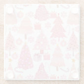 Dessous-de-verre En Verre Motif de Noël rose (Dos)