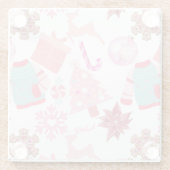 Dessous-de-verre En Verre Motif de Noël rose 02 (Dos)