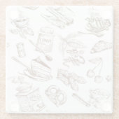 Dessous-de-verre En Verre Motif de papier (Dos)