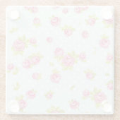 Dessous-de-verre En Verre Motif de papier peint d'élégance des roses roses 4 (Dos)
