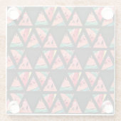 Dessous-de-verre En Verre Motif de pastèque Abstrait tiré à la main (Dos)