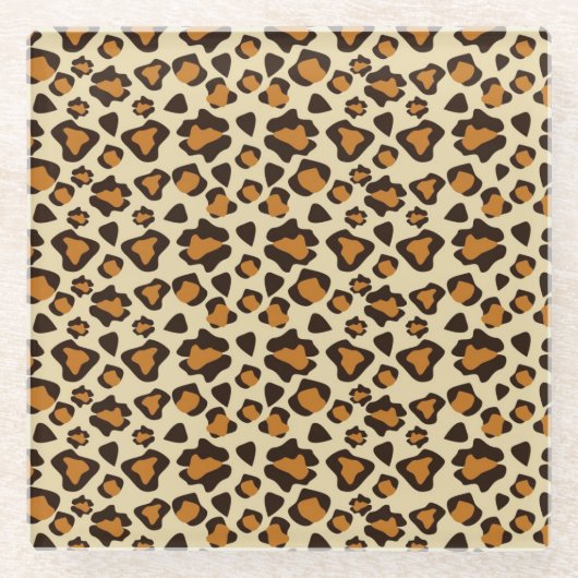 Dessous-de-verre En Verre Motif de peau de guépard (Devant)