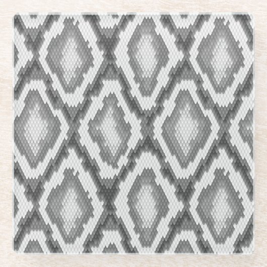 Dessous-de-verre En Verre Motif de peau de serpent de python (Devant)