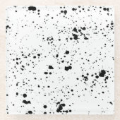 Dessous-de-verre En Verre Motif de peinture noire (Devant)