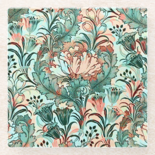 Dessous-de-verre En Verre Motif de pivoine tulipe crocus pastel de William M