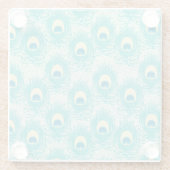 Dessous-de-verre En Verre Motif de plumes de paon (Dos)